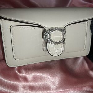 Coach Cream Shoulder Bag with Silver Accent